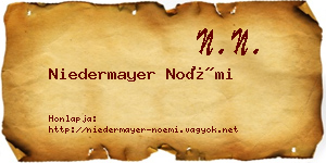 Niedermayer Noémi névjegykártya